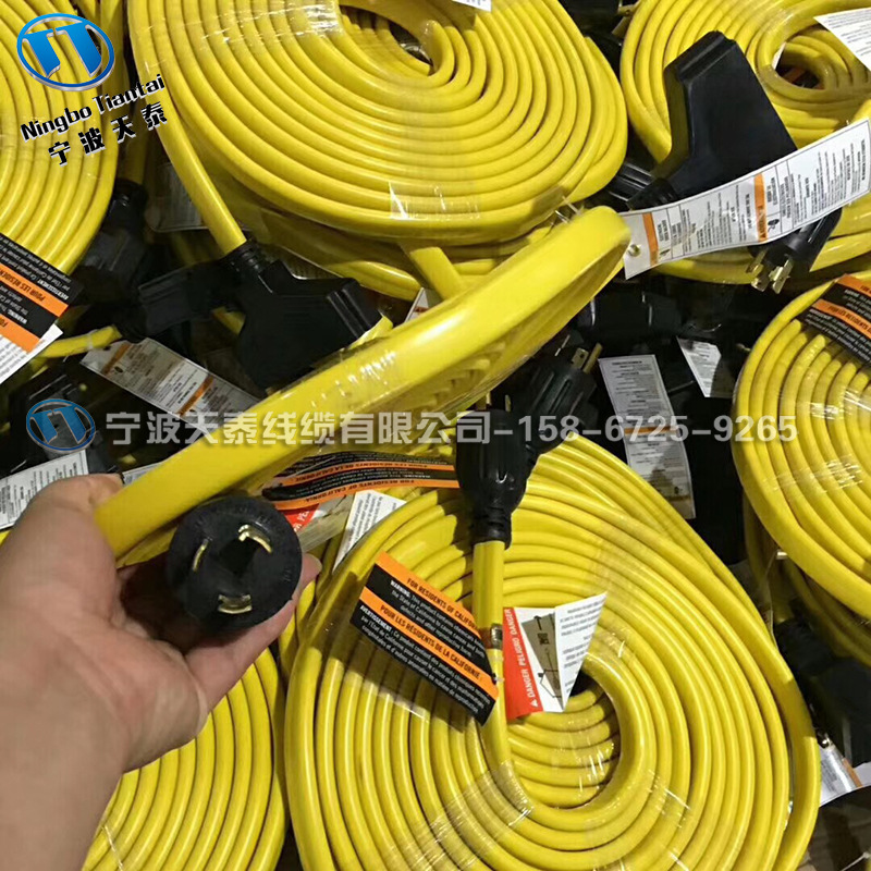 电源线插头 三芯美式美标 美国加拿大 尾插对插 品字尾自锁插