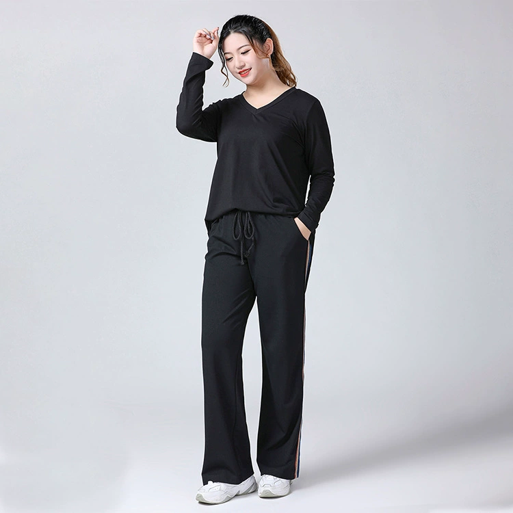Autumn base body-friendly long-sleeve, plus size, V-neckline