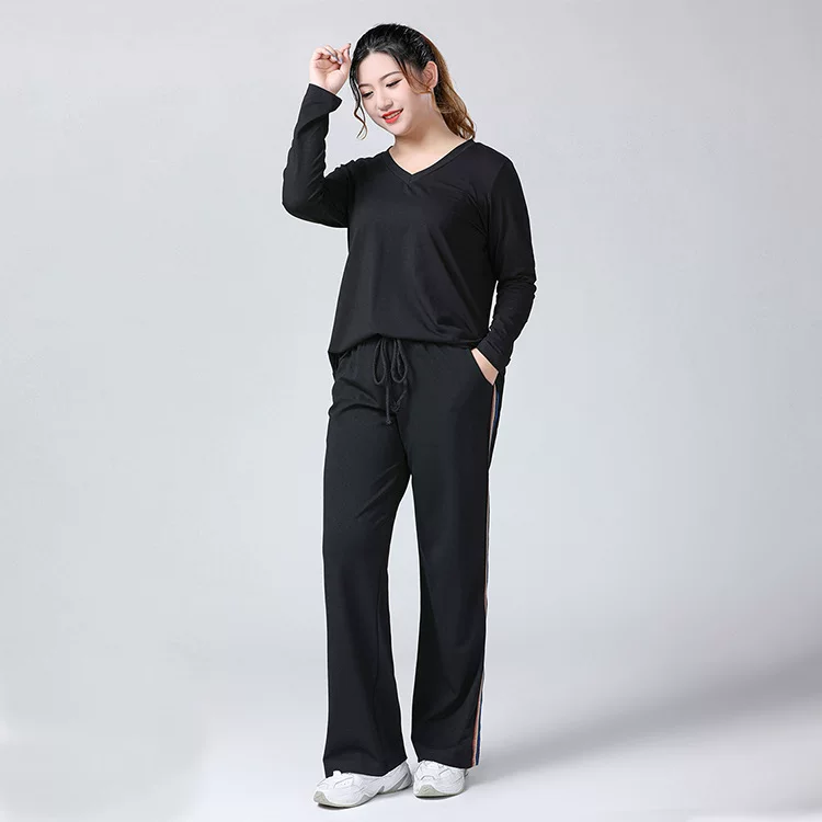 Autumn base body-friendly long-sleeve, plus size, V-neckline