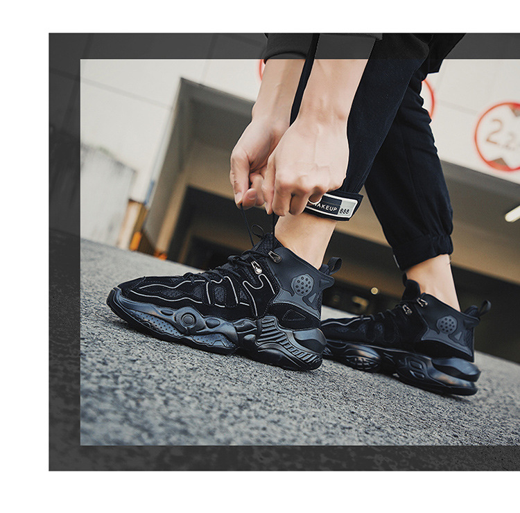 Designer Fashion Men's Shoes Spring and Autumn Sports Korean Edition Versatile Basketball Shoes Men's Trendy Shoes Casual High Top Shoes_voghion.com