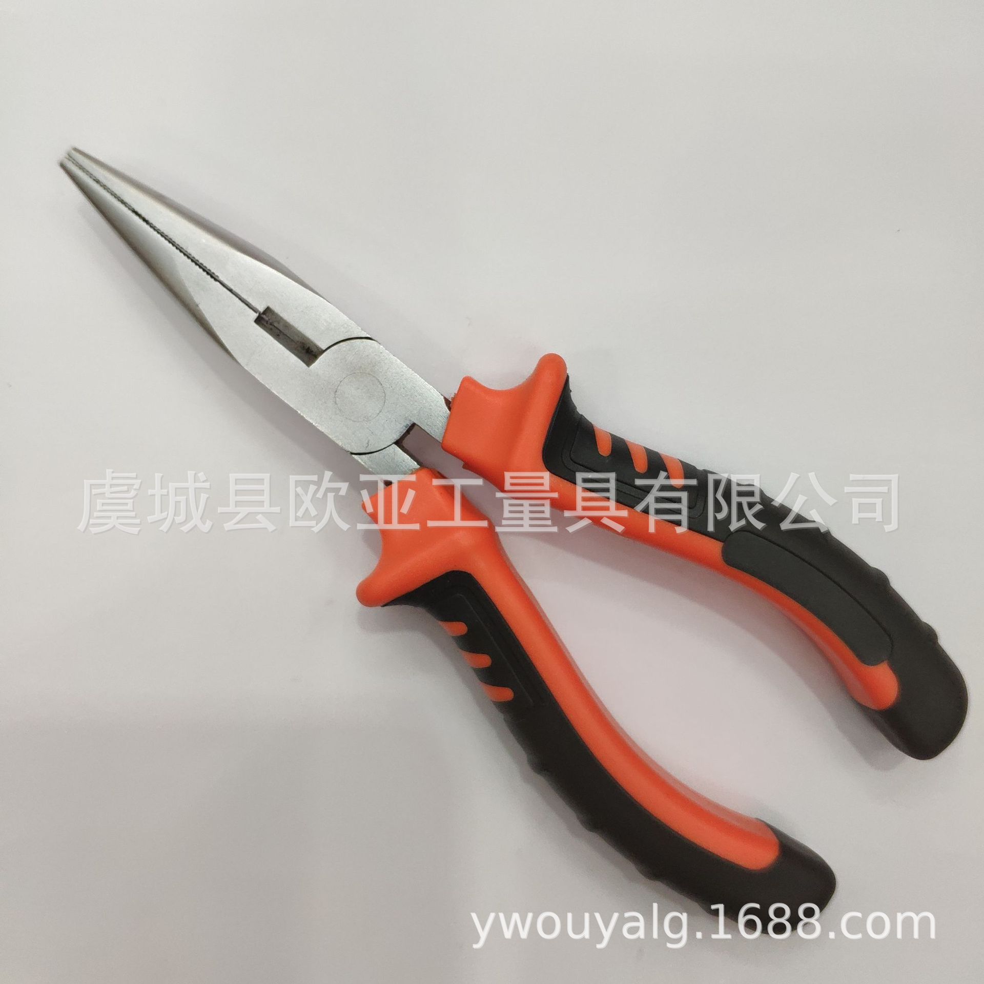 尖嘴钳厂家直销双色套柄45钢省力6寸8寸表面珍珠镍德式钳美式钳