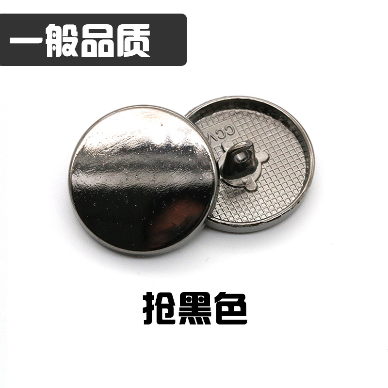 Fuente de la fábrica de metal Botón de metal de calidad de espejo plano hebilla de la moda hebilla de la capa redonda de coser a mano hebilla de pie alto