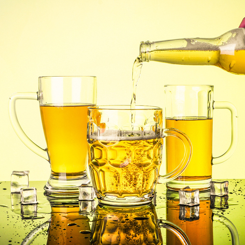 Creative glass beer mug oversized draft beer mug pineapple beer mug large capacity 500ml draft beer mug with handle Creative glass beer mug oversized draft beer mug pineapple beer mug large capacity 500ml draft beer mug with handle