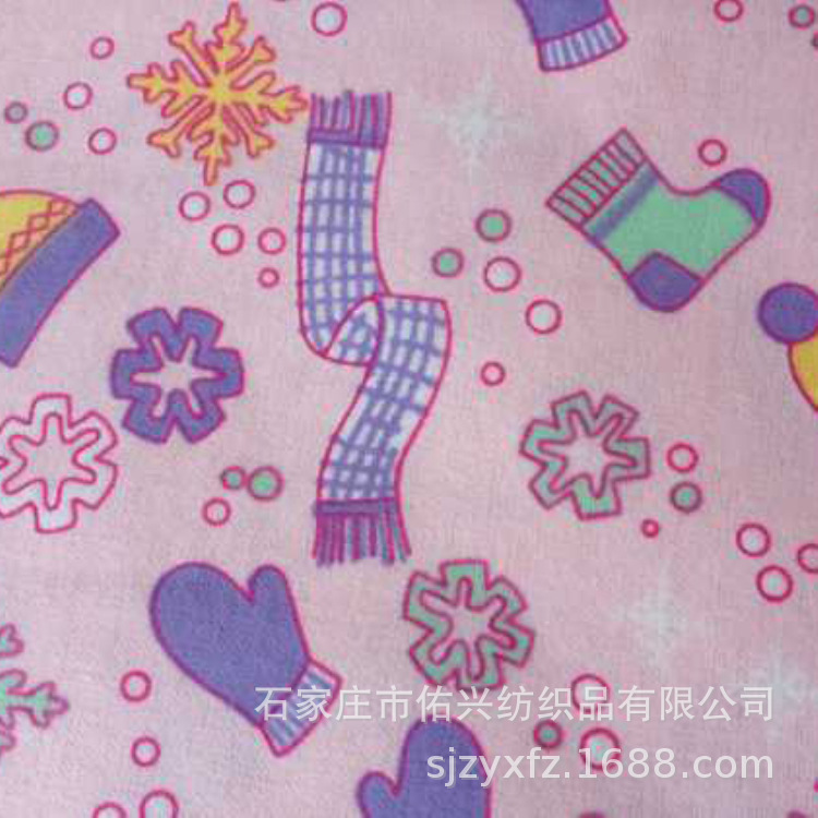 Skin-friendly Cotton Flannel lovely Cartoon printing Baby blanket pajamas Velvet fabric
