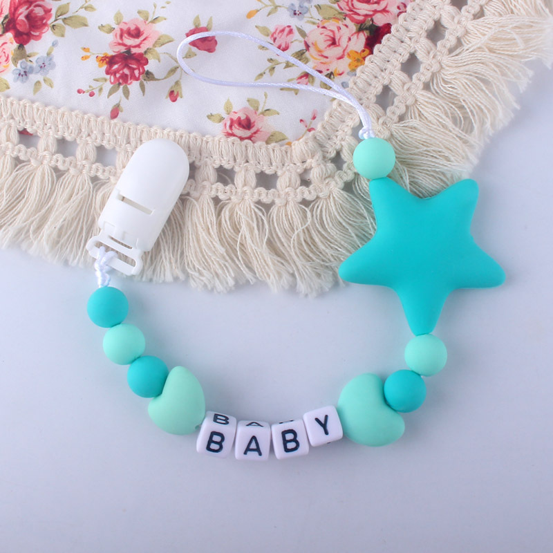 Suministros para bebés calmante clip de chupete de silicona bebé cadena anti-caída cuentas de silicona Cadena de chupete Comercio exterior Amazon nuevo
