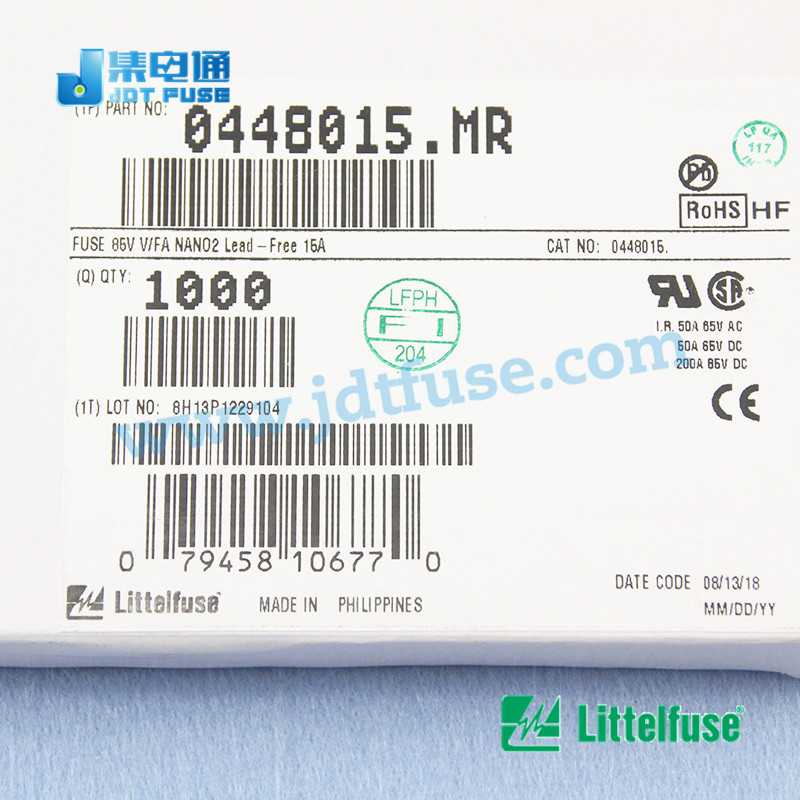 原装认证热销力特进口 型号0448015.MR  15A/125V 贴片保险丝1808