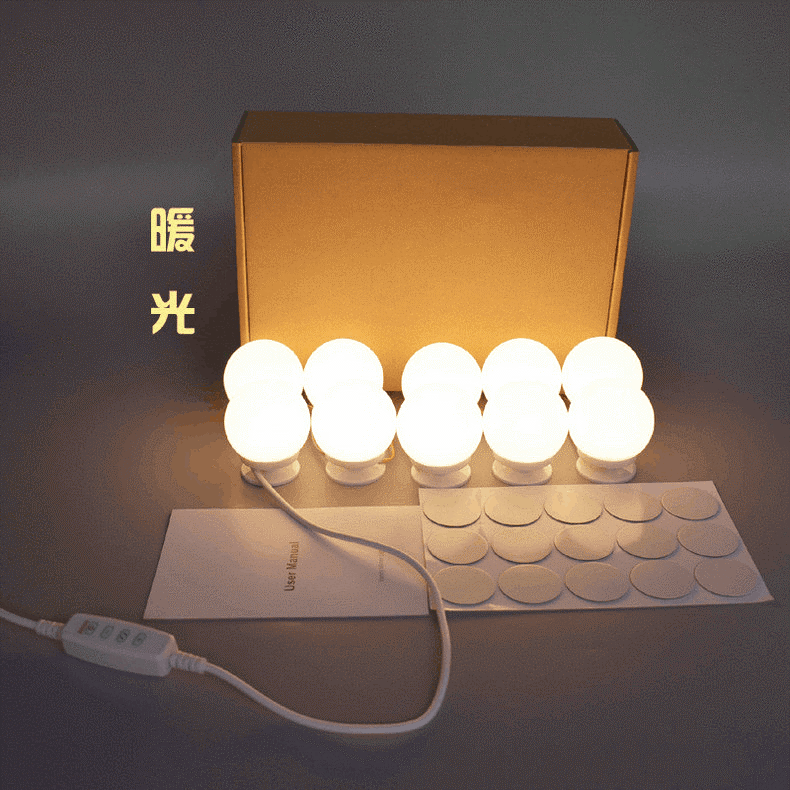 好莱坞led镜前灯亚马逊热销款 触摸调光化妆镜灯泡套装厂家直销|ms