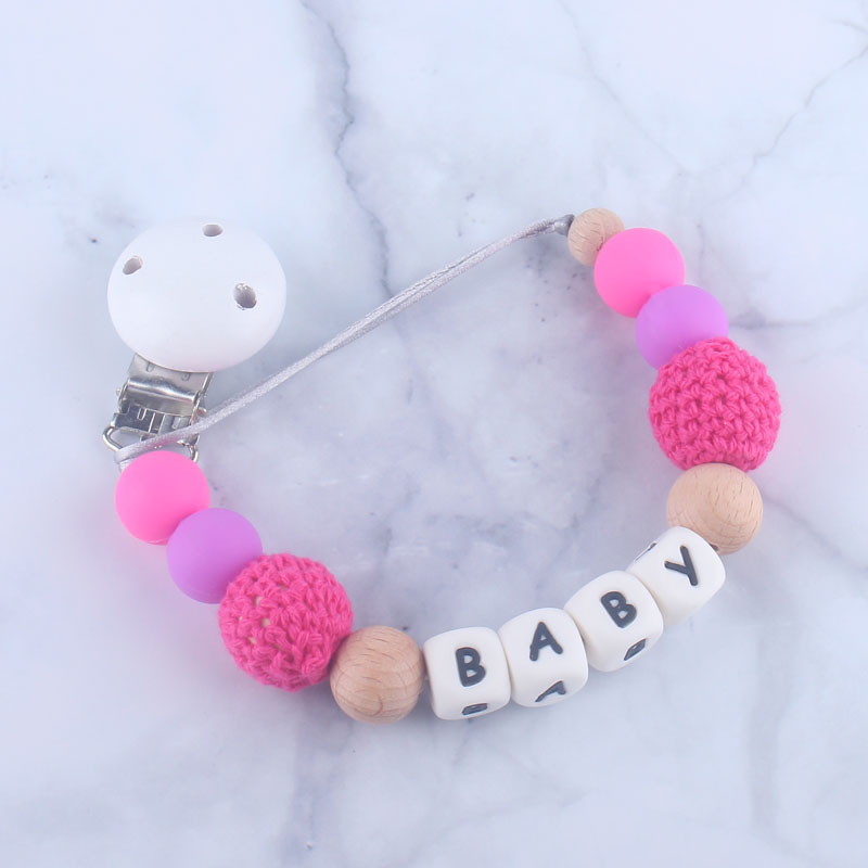 Bebé chupete clip bebé juguete silicona chupete cadena anti-gota con mordedor anti-perdido cadena comercio exterior