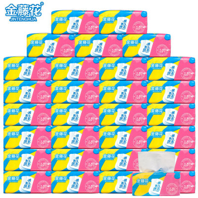 分销价格24.8元30包每包300张金藤花木浆抽纸可湿水家用卫生纸抽