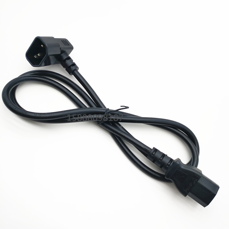 热销c13转c14 弯头电源线品字尾 90度直角头品字尾公母插头延长线