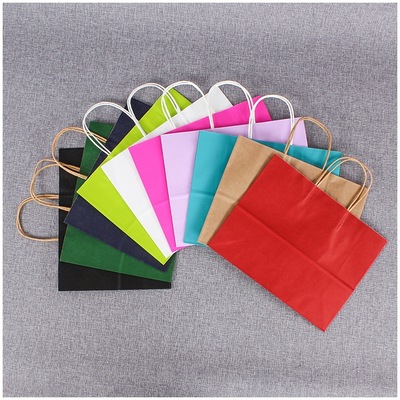 Kraft paper bag Customized clothing Shopping Take-out food pack reticule goods in stock customized gift Packaging bag logo