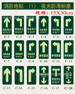 Знак экспорта безопасности, Знак маркировки земли световой пожарной борьбы из ПВХ, тщательно гладкие знаки эвакуации