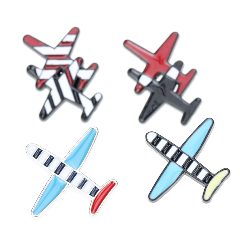 Fashion Airplane Stripe Oil Drop Brooch Fashion Corsage Badge display picture 2