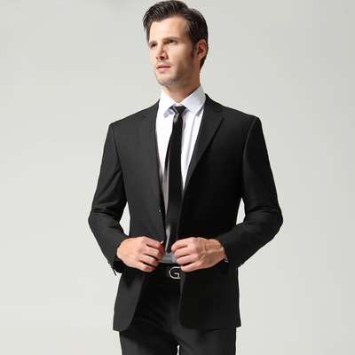 新款商务韩版职业正装西服男士西装男修身新郎结婚礼服|ru