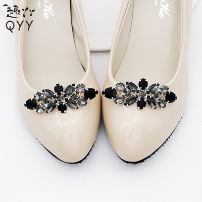 趣丫丫跨境熱銷新娘婚鞋配飾奢華水鑽鞋扣百搭可拆卸鞋花禮服配飾