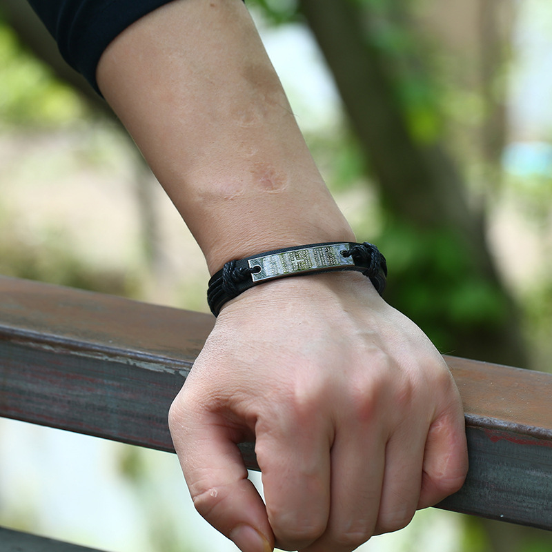 1 Piece Fashion Letter Pu Leather Alloy Unisex Bracelets