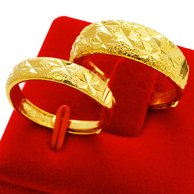 Anillo de oro de oro de Vietnam, anillo de oro de latón para mujeres, anillo de oro para hombres, anillo de pareja de oro.