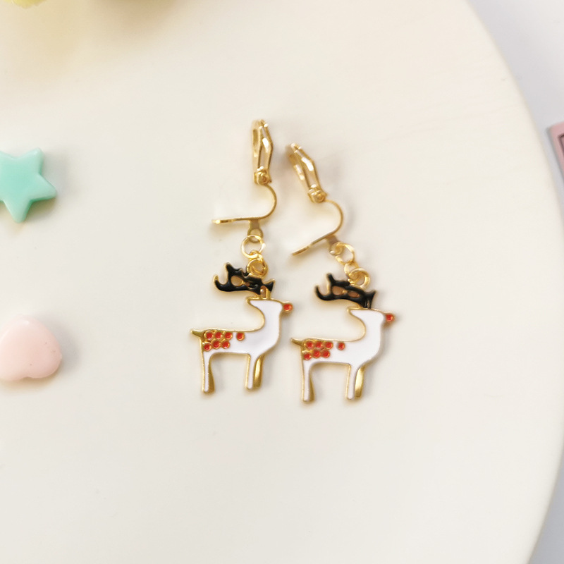 Fashion Bell Elk Alloy Christmas Girl's Ear Clips 1 Pair display picture 2