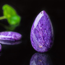 星雨 天然紫龙晶水滴蛋面形吊坠项链毛衣链DIY饰品配件厂家直销