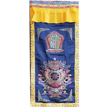 藏式门帘西藏民族风装饰手工刺绣八吉祥十相自在加厚隔断门帘