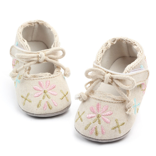Butterfly embroidered baby princess shoes baby shoes soft rubber sole non-slip toddler shoes 2218