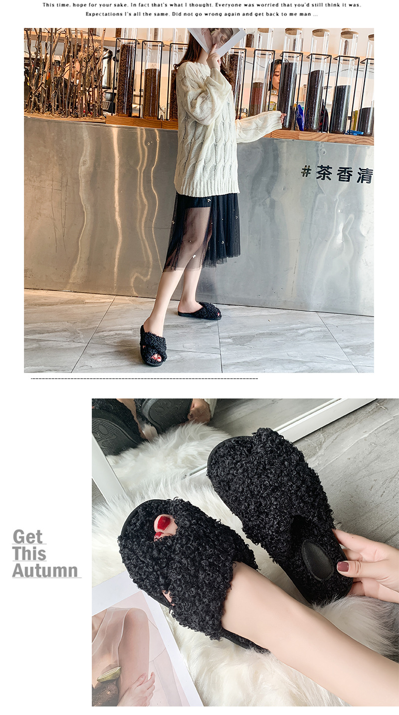 New Lamb Wool Cross  Fashion Home Non-slip Plush Slippers Wholesale display picture 15