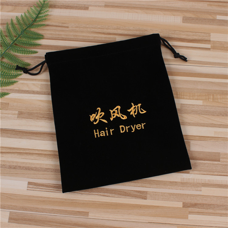En stock Hotel habitación especial secador de pelo bolsa de franela Hotel secador de pelo bolsa de almacenamiento fijo logo