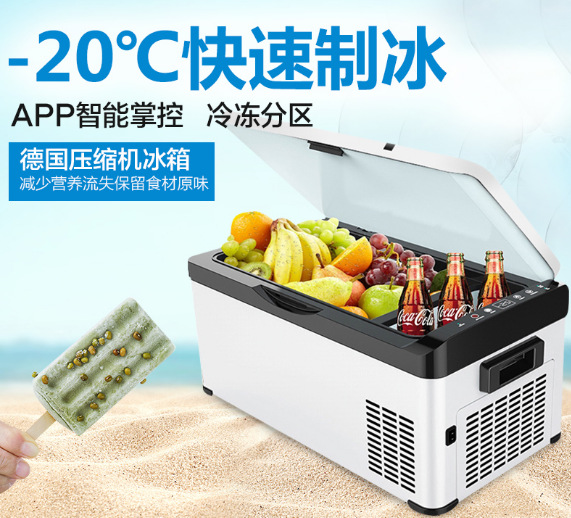 车载冰箱压缩机制冷车家两用12V24V220V能结冰冷冻的车载小冰|ru