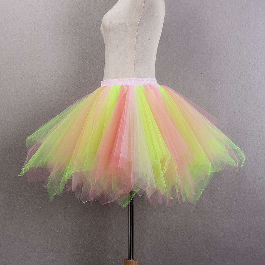 Candy color multi-color de media longitud pettiskirt estudio fotografía de la boda media-longitud pequeña falda de color de la falda de apoyo