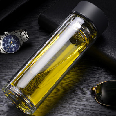 双层玻璃杯耐热厚底高硼硅玻璃水杯促销小礼品定制logo广告赠品|ms