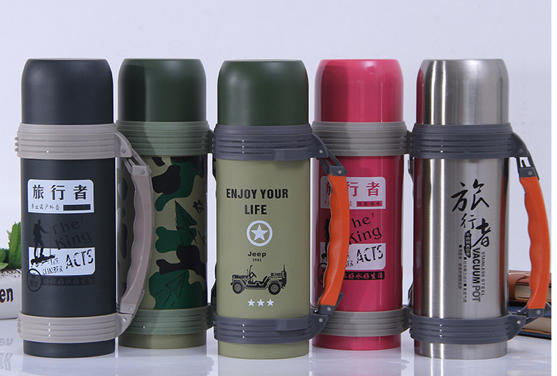 大容量1.2L运动水壶定制手提旅游壶不锈钢保温杯车载户外保温壶