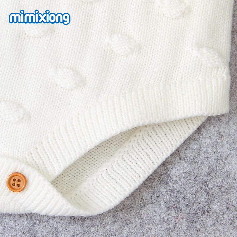 ins热卖款儿童吊带针织圆点哈衣