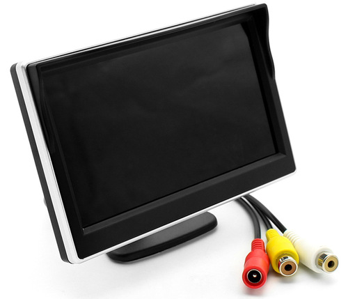 Backup camera dual AV LCD screen 5-inch desktop stand High-definition LCD display Suction cup and desktop stand dual-use