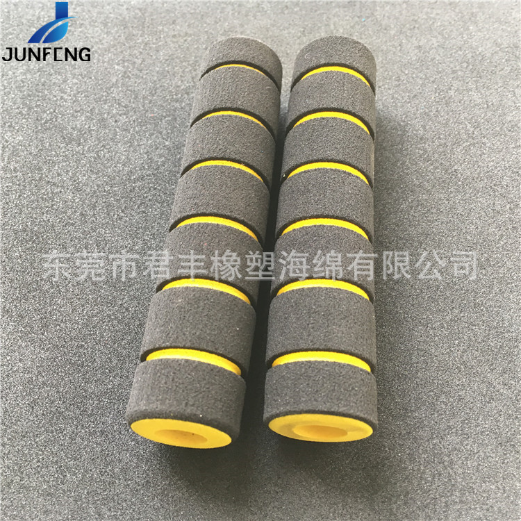 智能跑步机防滑橡塑海绵把套eva沟槽双色自行车手把保护套