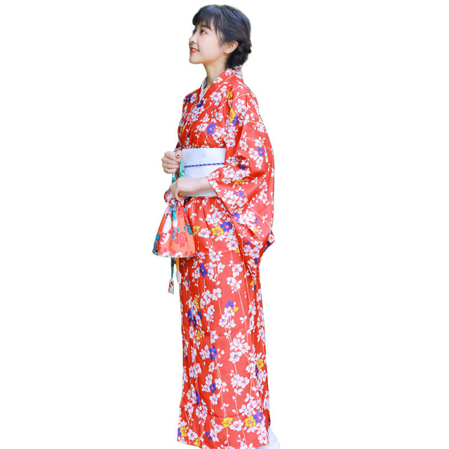 Cherry beauty and Japanese kimono women’s formal kimono wrinkle free small pattern kimono