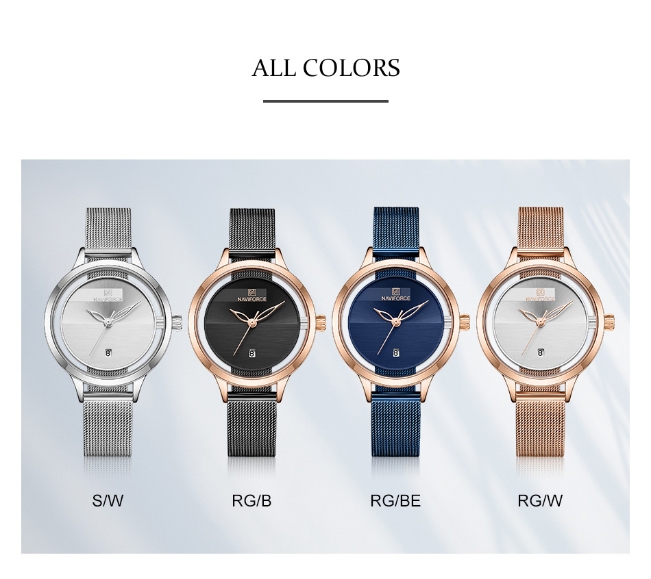 Women's Quartz Watch Mesh Band Calendar Waterproof Fashion Design_voghion.com