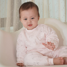 兒童家居服春裝薄棉寶寶兩件套純棉a類三層夾棉保暖嬰兒分體套裝