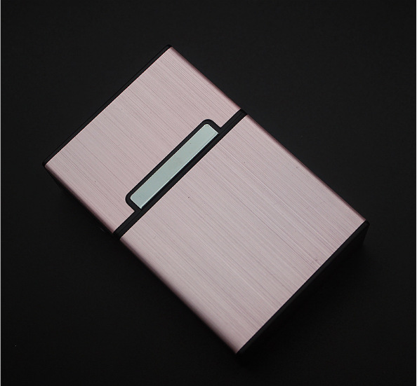 (Wholesale), men's creative matte plastic cigarette case, metallic color, Korean style, aluminum alloy, 20 pieces 10