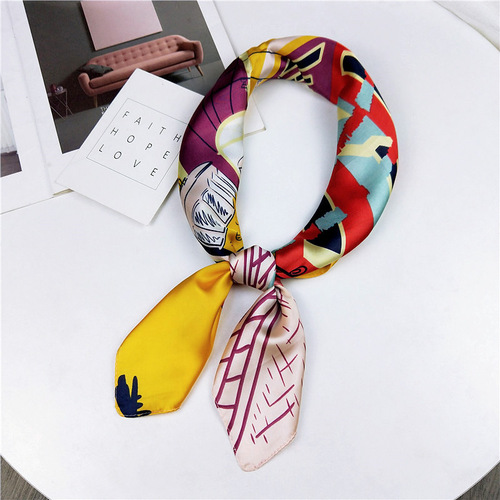70 small square scarf silk scarf for women spring and autumn new Korean decorative literary Korean version versatile small scarf professional scarf
