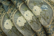 简美雪尼尔镂空水溶绣花窗纱中式刺绣窗帘姊妹花客厅卧室批发外贸