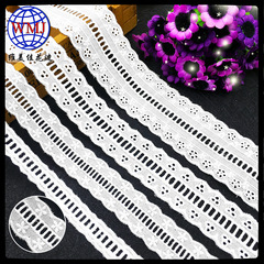 2.5cm cotton fabric embroidery stair lace edge all-cotton thread lace wavy lace edge bar code direct from the manufacturer