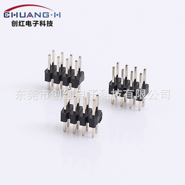 2.54 pitch double row pin 2X4PIN in-line gold-plated connector pin length 11.6 PCB row pin