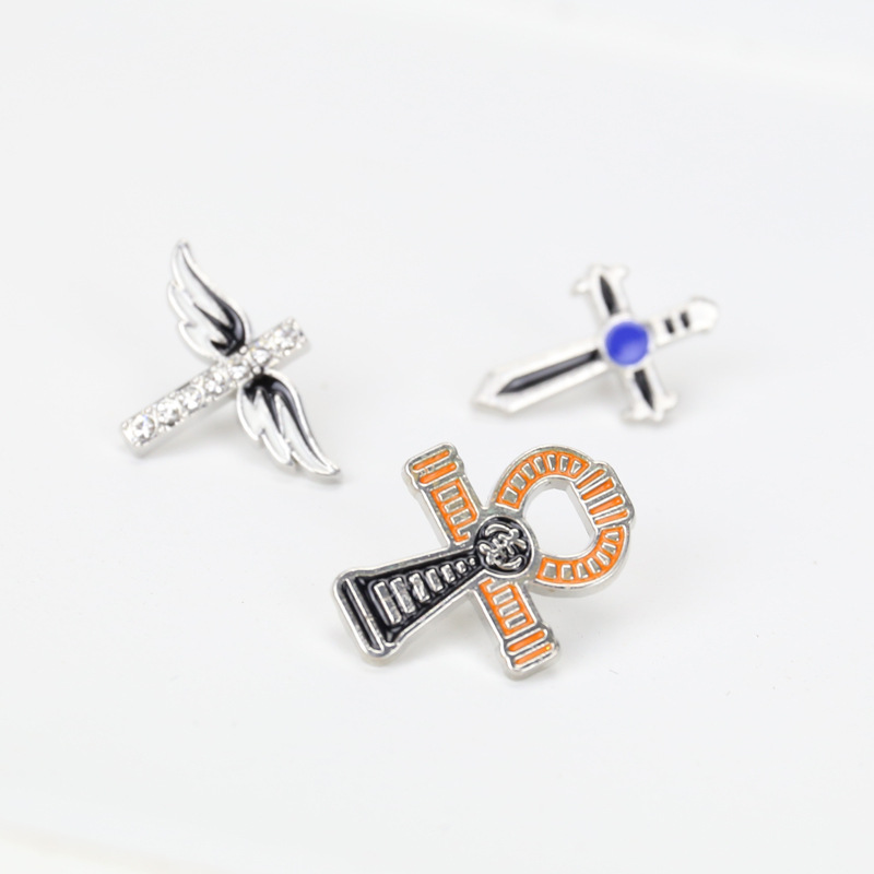 4g Weight No Inlaid Inlay Material Brooches Classification Cartoon Style Pin Cross Alloy Plating No Inlaid Unisex Brooches