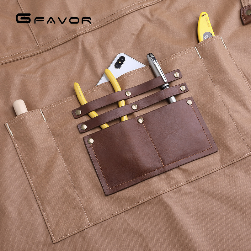 源点工匠设计室帆布围裙复古围裙耐磨刮胶防水高档工作室工具围裙