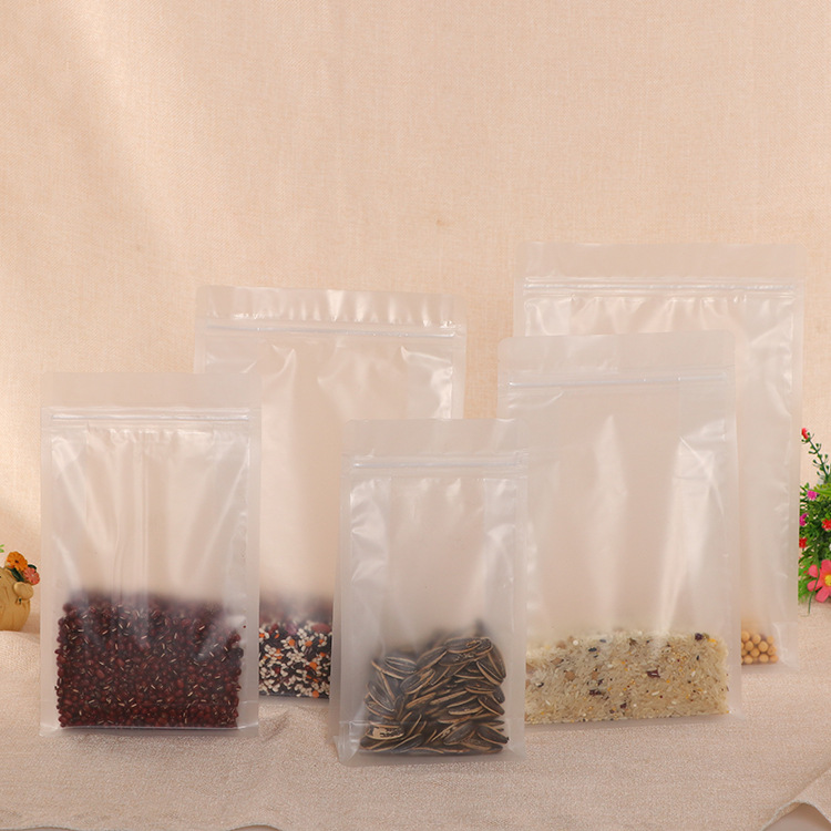 厂家批发自立自封透明干果茶叶食品包装袋八边封密封塑料食品袋