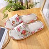 Four seasons linen cotton slippers Female home room, floor anti -slip male EVA home use couple pastoral manufacturer quietness