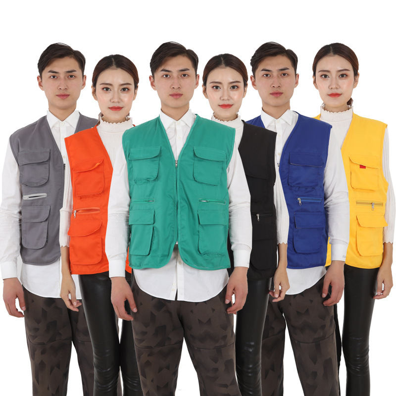 志愿者马甲  加工 广告义工宣传活动卖场超市红马夹装修搬运工装