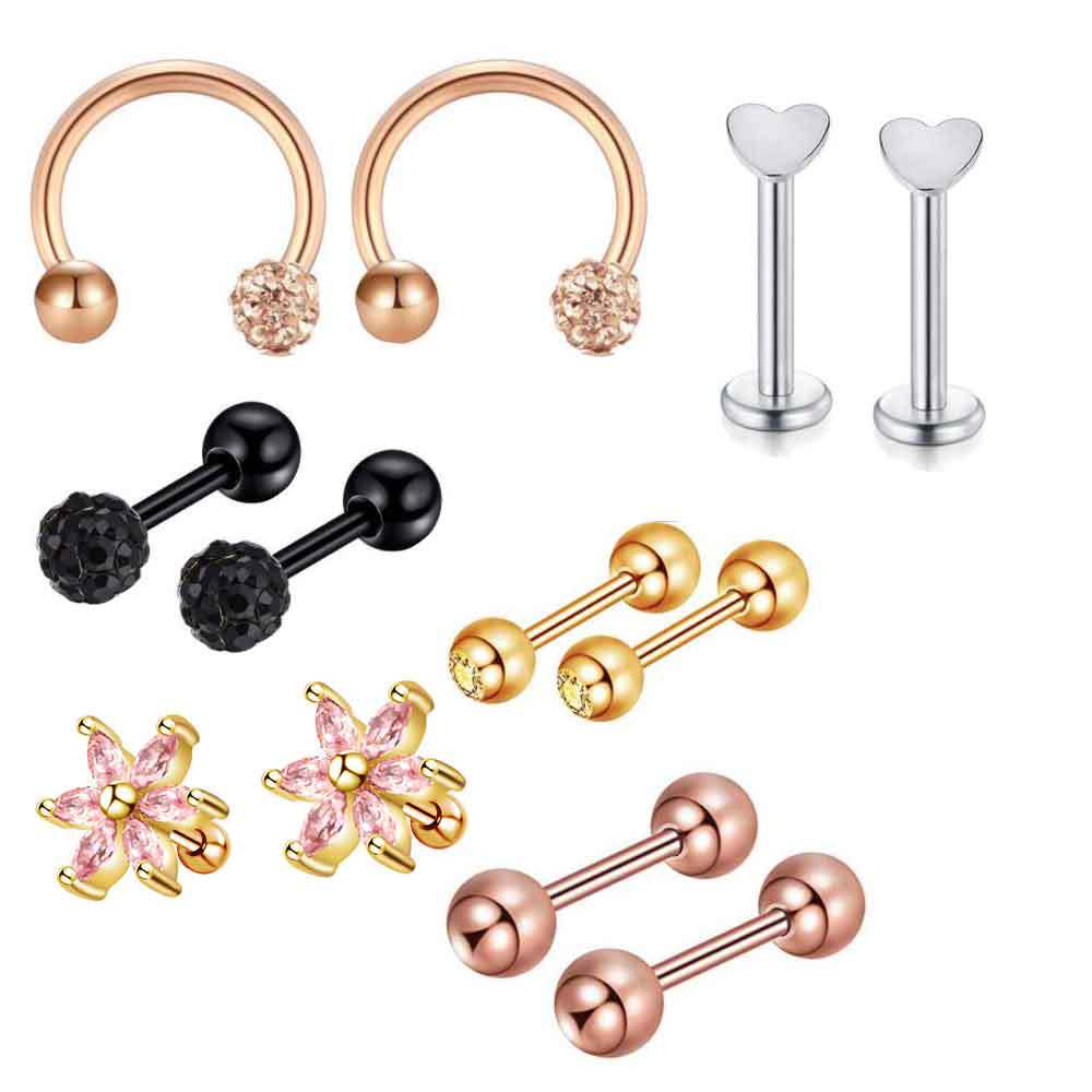 Labret piercing jewelry detail image