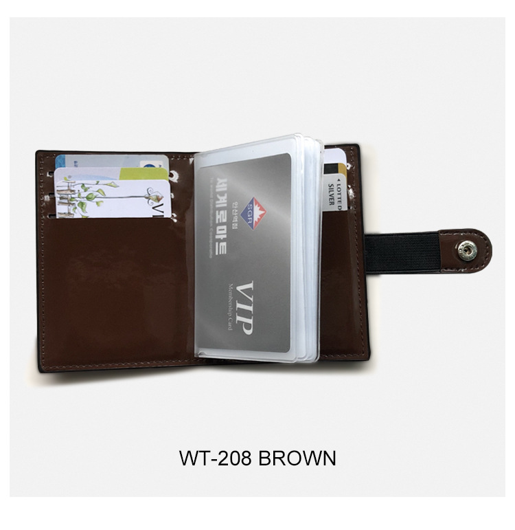 37g Weight Buckle Closure Type Pu Leather Material Solid Color Pattern Unisex Gender Black Color New Shiny Coin Purse Women's Small Card Bag Pu Card Bag Fashion Id Card Holder Summer Promotion Wholesale Nihaojewelry 5