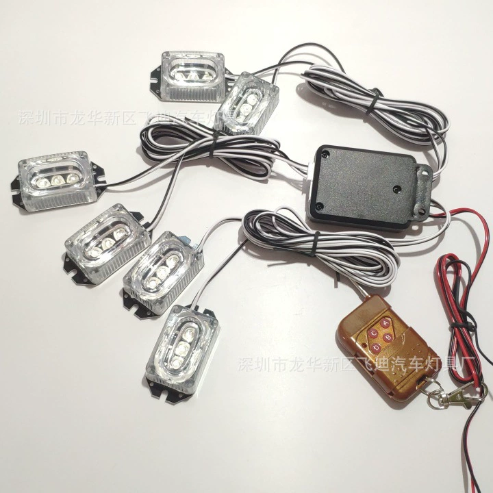 03044-6 с одной головкой 3 лампы беспроводной пульт дистанционного управления 6X3LED один перетащите шесть средних сетей вспышка стробоскоп 12 В постоянного тока